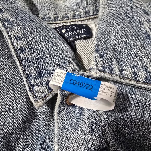 Lucky Brand The Tomboy Trucker Distressed Blue Jean Jacket Pockets Size Small - Picture 9 of 9